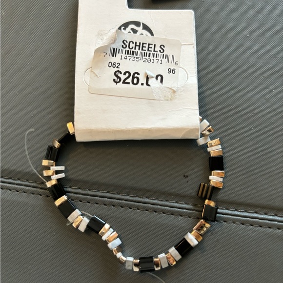 $5/Eden Ruth Beads Black/Gold/White Chain Bracelet NWT - Picture 3 of 4
